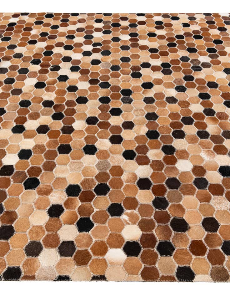 Detail image of  5' 1 x 7' 11 Cowhide Stocks Rug