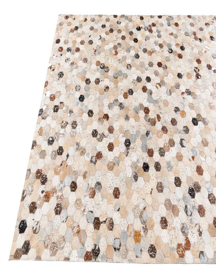 Detail image of  5' 4 x 7' 6 Cowhide Stocks Rug
