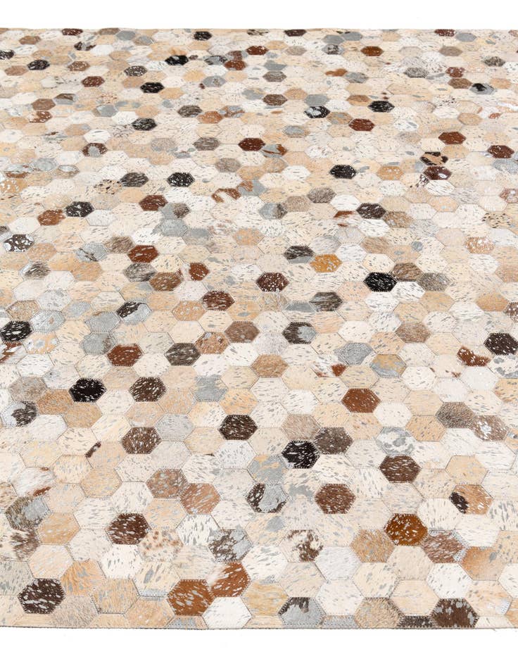 Detail image of  5' 4 x 7' 6 Cowhide Stocks Rug