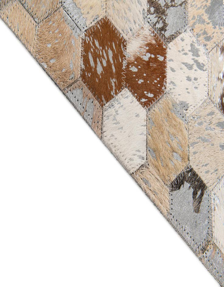 Detail image of  5' 4 x 7' 6 Cowhide Stocks Rug