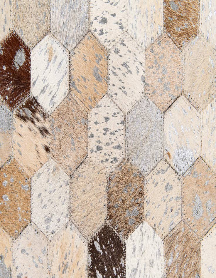 Detail image of  5' 4 x 7' 6 Cowhide Stocks Rug