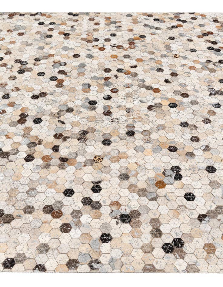 Detail image of  5' 4 x 7' 7 Cowhide Stocks Rug