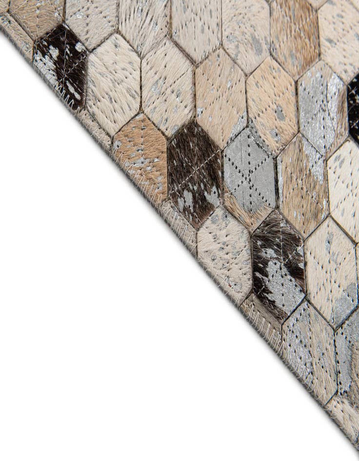 Detail image of  5' 4 x 7' 7 Cowhide Stocks Rug