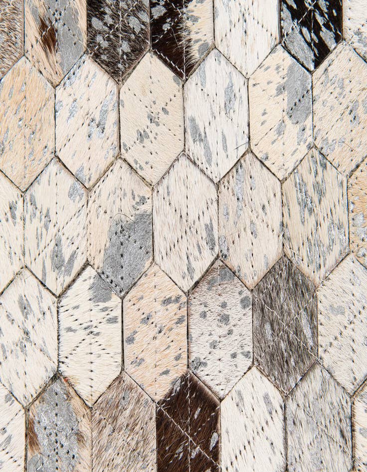 Detail image of  5' 4 x 7' 7 Cowhide Stocks Rug