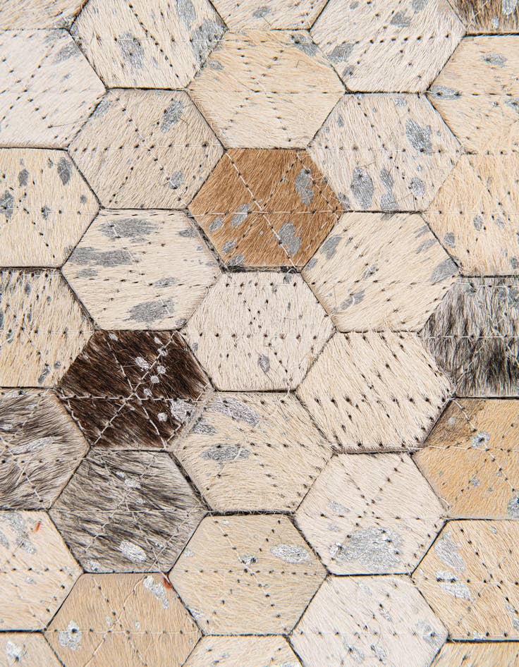 Detail image of  5' 4 x 7' 5 Cowhide Stocks Rug