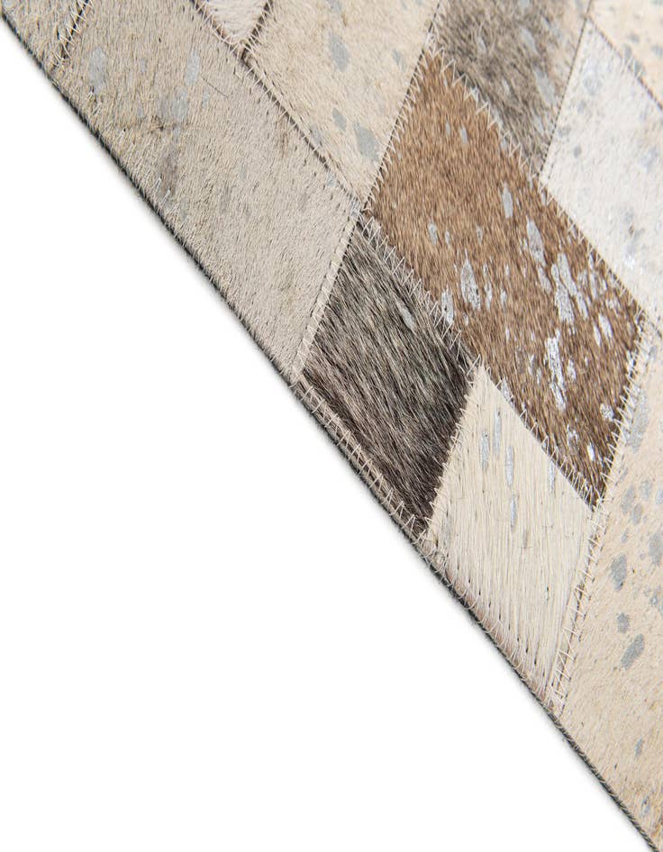 Detail image of  4' 9 x 6' 10 Cowhide Stocks Rug