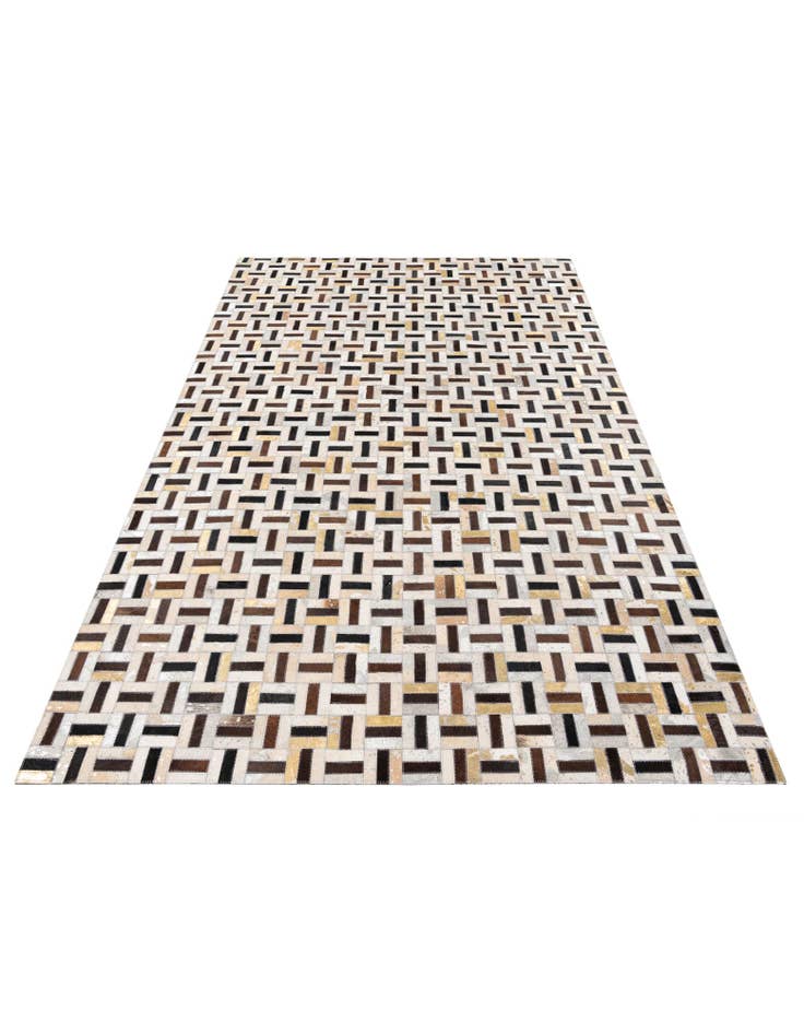 Detail image of  4' 11 x 7' 11 Cowhide Stocks Rug