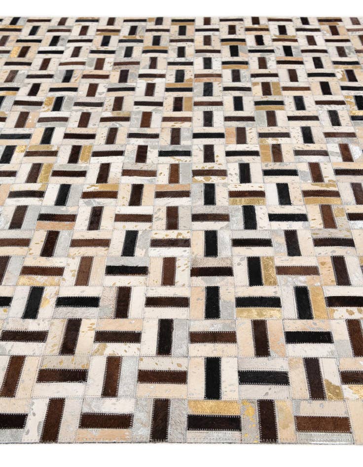 Detail image of  4' 11 x 7' 11 Cowhide Stocks Rug