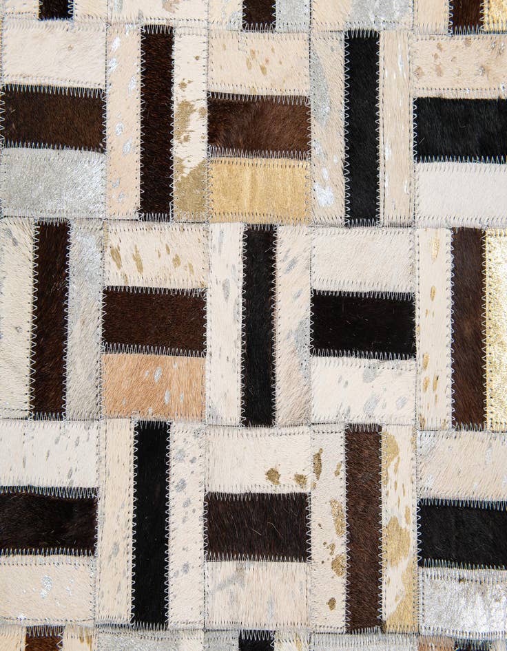 Detail image of  4' 11 x 7' 11 Cowhide Stocks Rug