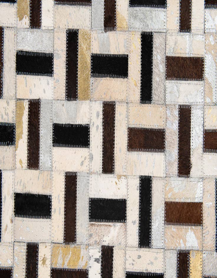 Detail image of  4' 11 x 7' 11 Cowhide Stocks Rug