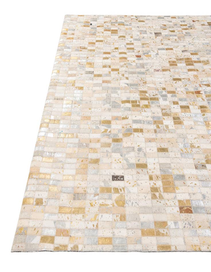 Detail image of  4' 11 x 7' 10 Cowhide Stocks Rug