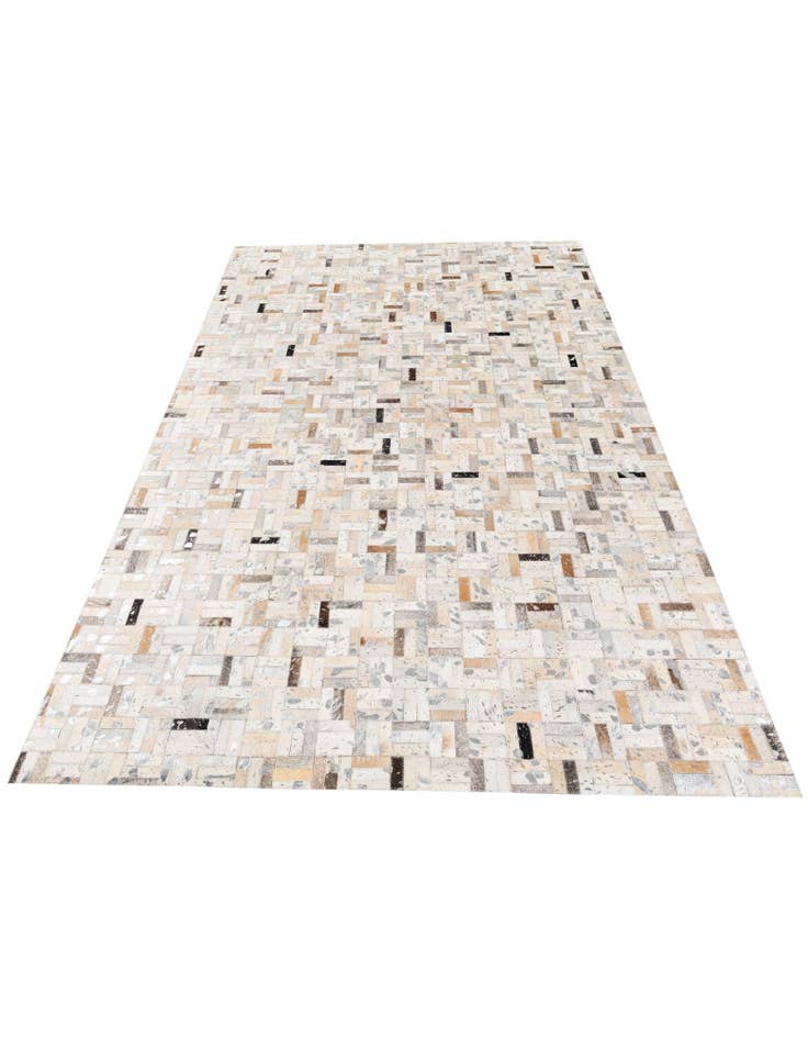 Detail image of  5' 3 x 7' 10 Cowhide Stocks Rug