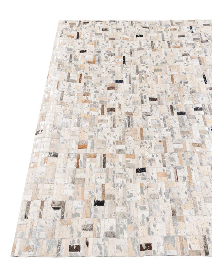 Detail image of  5' 3 x 7' 10 Cowhide Stocks Rug