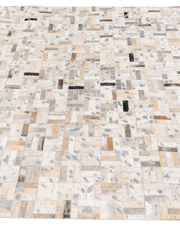 Detail image of  5' 3 x 7' 10 Cowhide Stocks Rug
