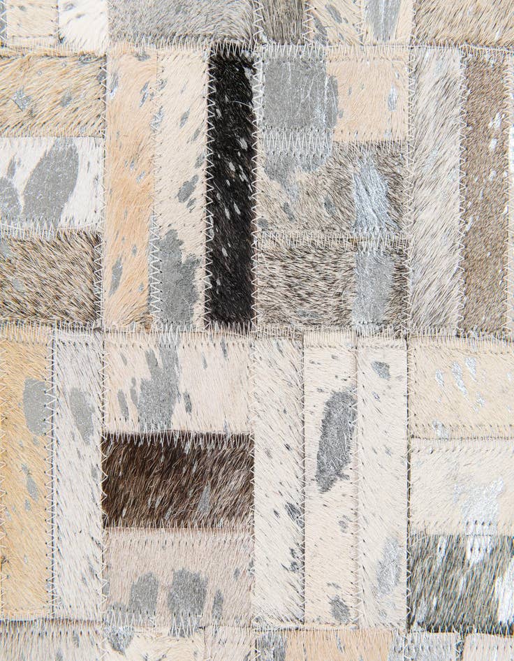 Detail image of  5' 3 x 7' 10 Cowhide Stocks Rug
