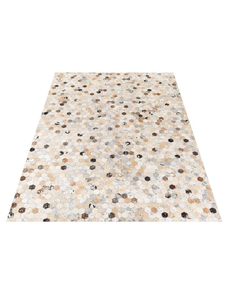 Detail image of  5' 4 x 7' 5 Cowhide Stocks Rug