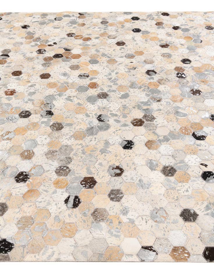 Detail image of  5' 4 x 7' 5 Cowhide Stocks Rug