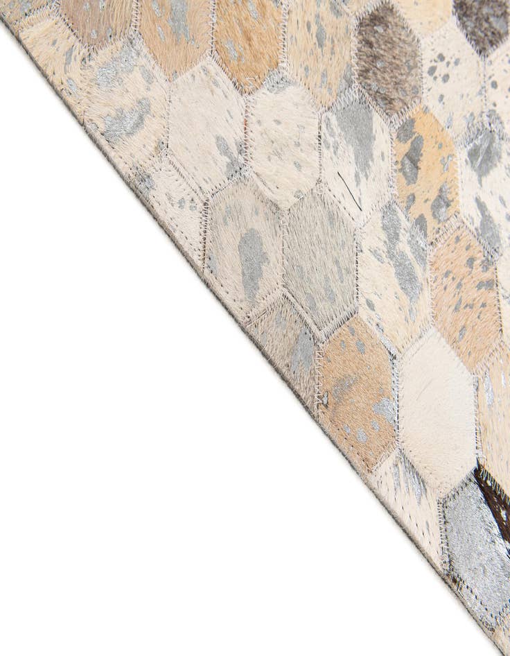 Detail image of  5' 4 x 7' 5 Cowhide Stocks Rug