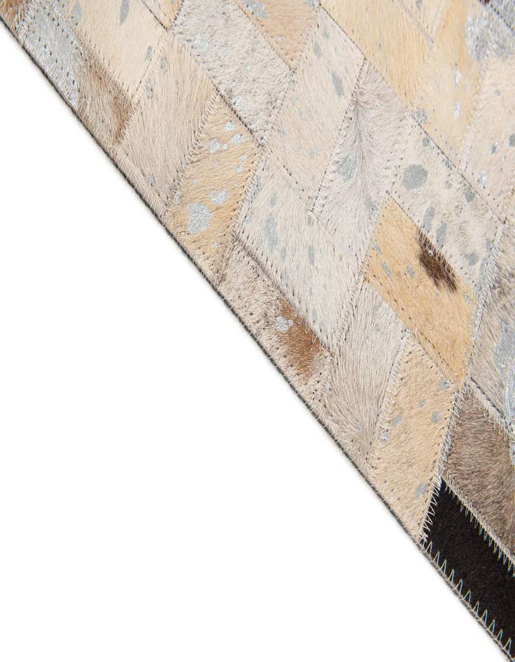 Detail image of  5' 3 x 7' 3 Cowhide Stocks Rug