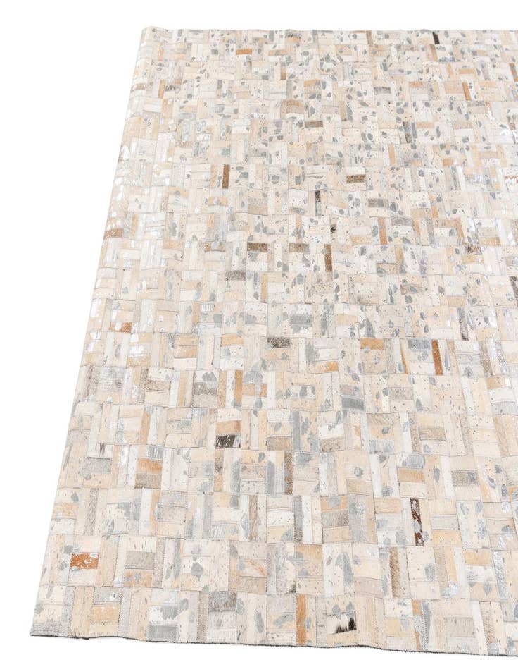 Detail image of  4' 11 x 7' 10 Cowhide Stocks Rug