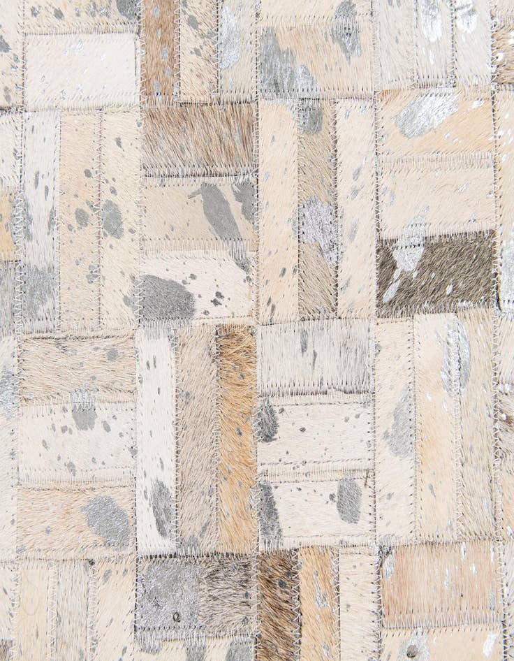Detail image of  4' 11 x 7' 10 Cowhide Stocks Rug