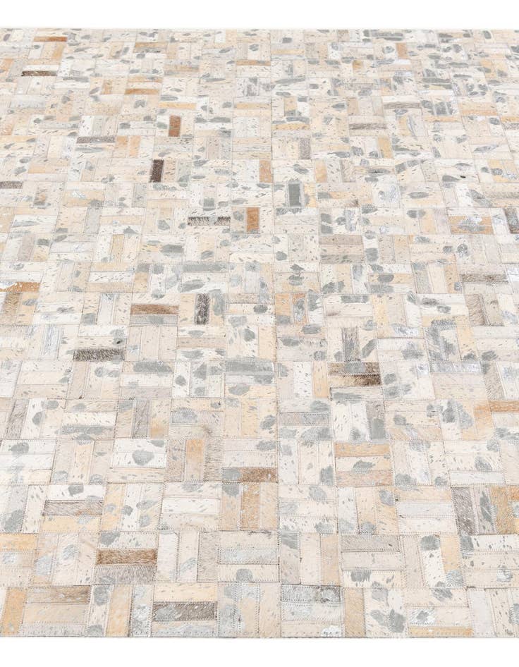 Detail image of  4' 11 x 8' 1 Cowhide Stocks Rug