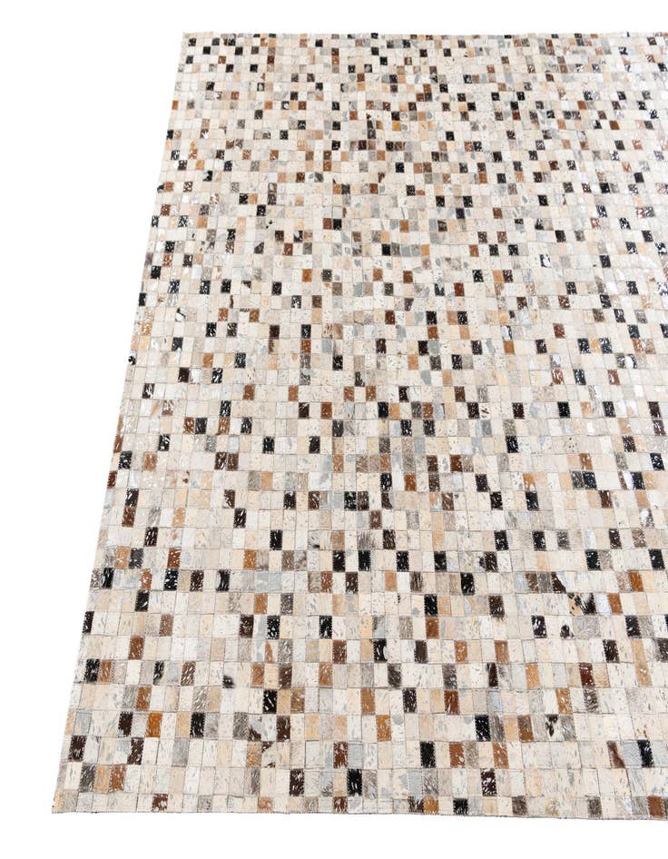 Detail image of  5' 3 x 7' 6 Cowhide Stocks Rug