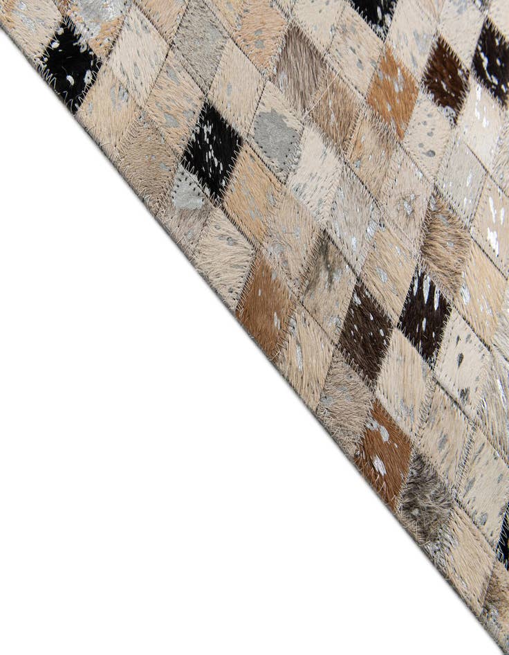 Detail image of  5' 3 x 7' 6 Cowhide Stocks Rug