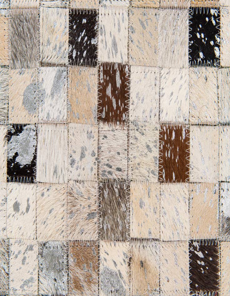 Detail image of  5' 3 x 7' 6 Cowhide Stocks Rug