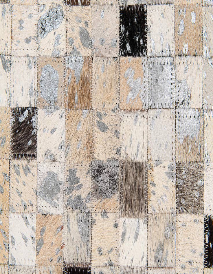 Detail image of  5' 1 x 7' 8 Cowhide Stocks Rug