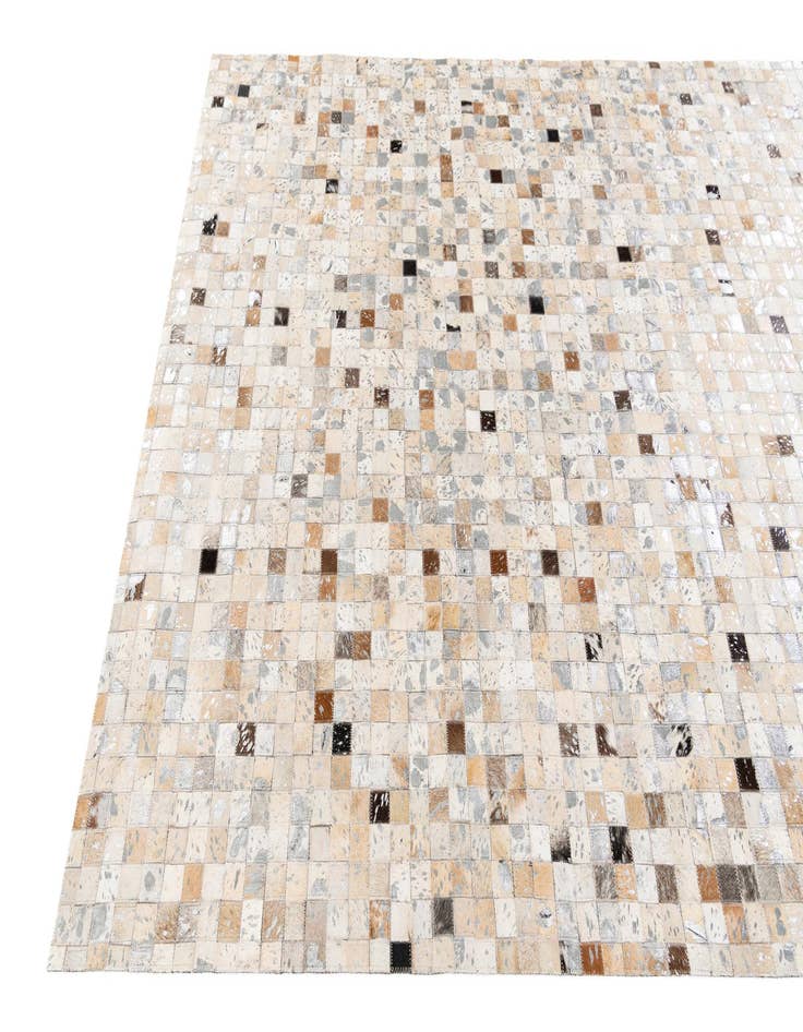 Detail image of  5' 3 x 7' 5 Cowhide Stocks Rug