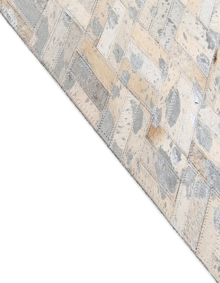 Detail image of  4' 11 x 8' 1 Cowhide Stocks Rug