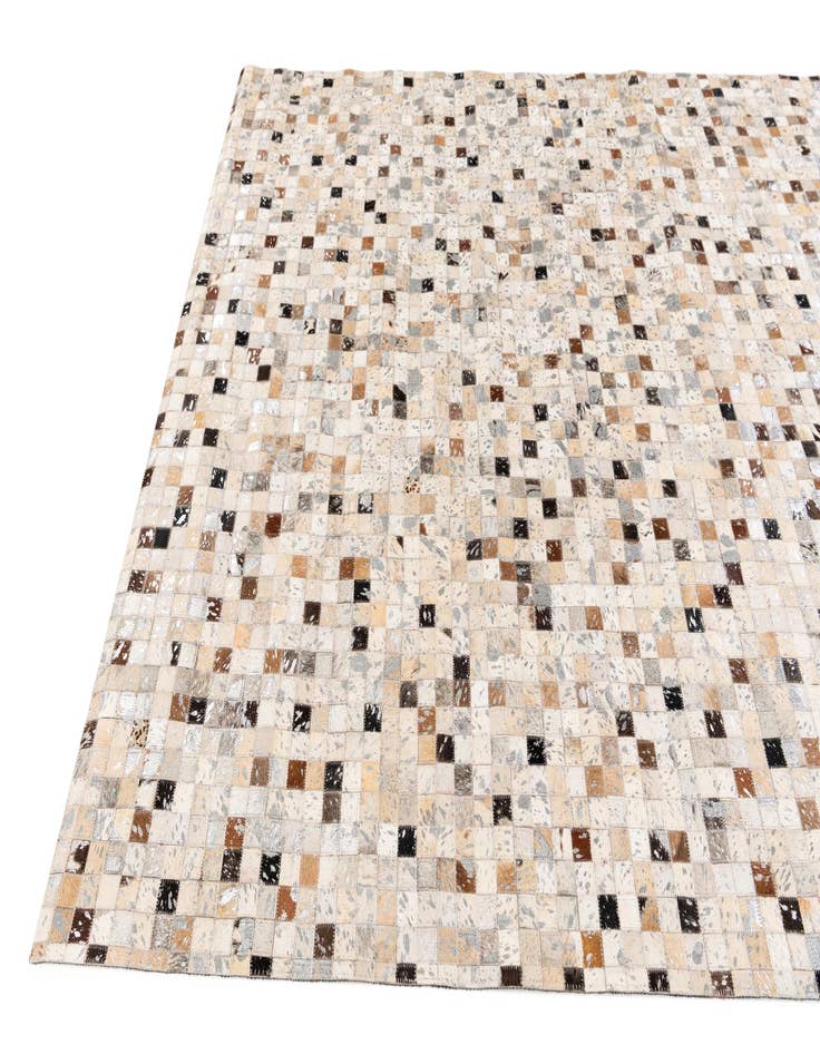 Detail image of  5' 1 x 7' 7 Cowhide Stocks Rug