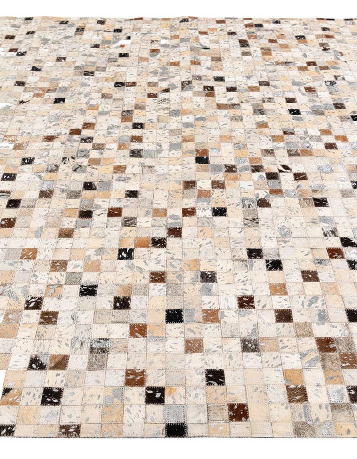 Detail image of  5' 1 x 7' 7 Cowhide Stocks Rug