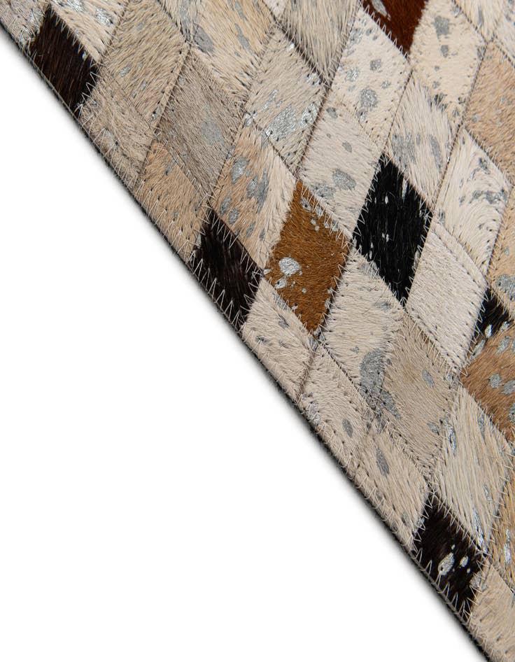 Detail image of  5' 1 x 7' 7 Cowhide Stocks Rug