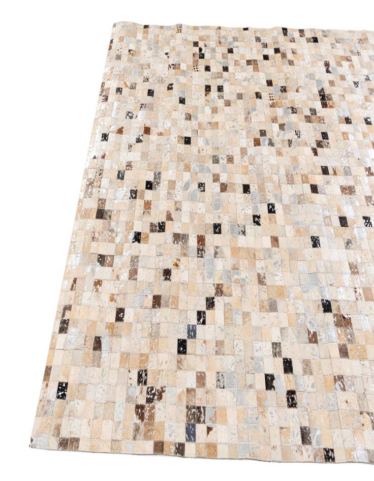 Detail image of  5' 3 x 7' 6 Cowhide Stocks Rug