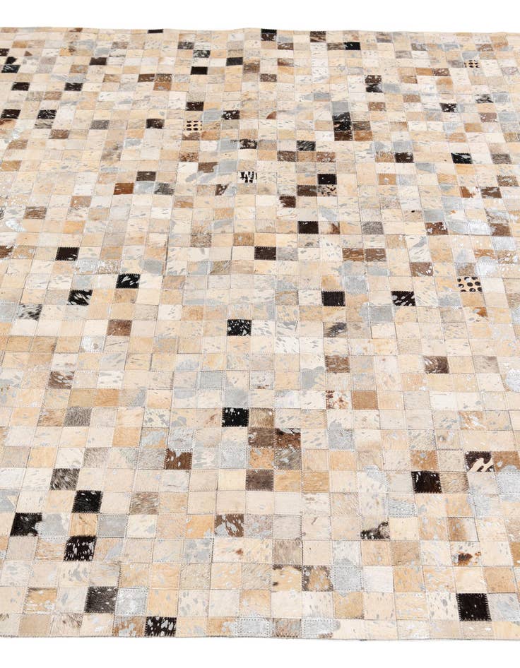 Detail image of  5' 3 x 7' 6 Cowhide Stocks Rug