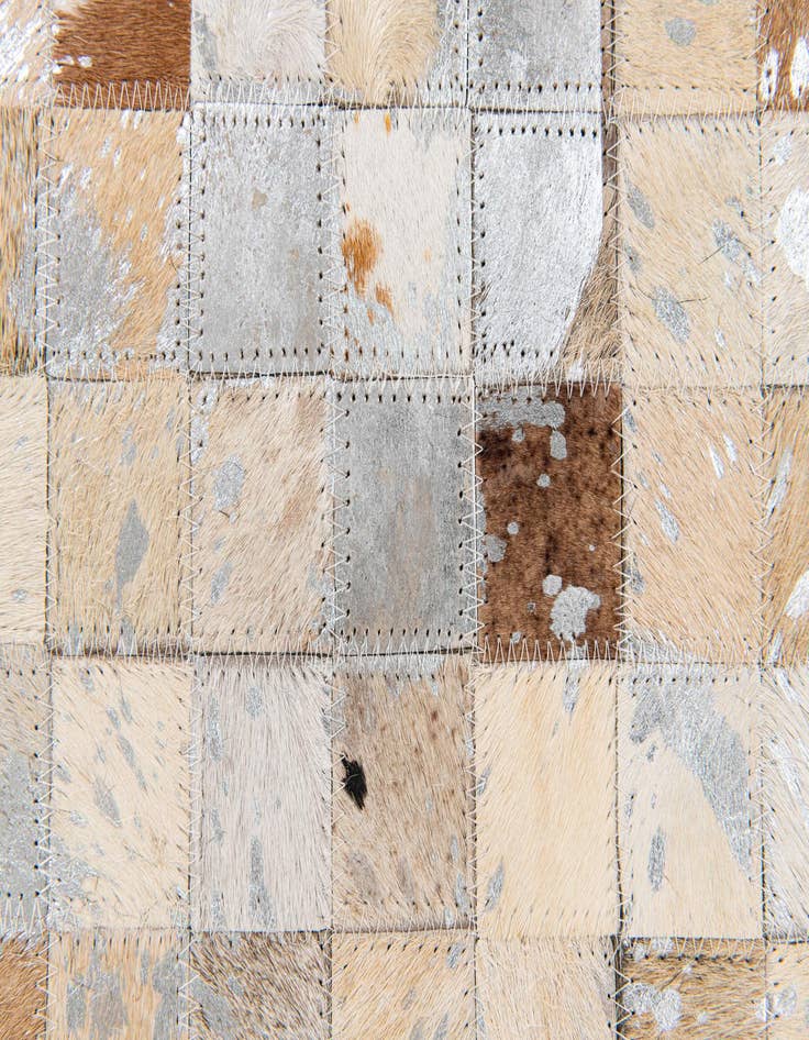 Detail image of  5' 3 x 7' 6 Cowhide Stocks Rug