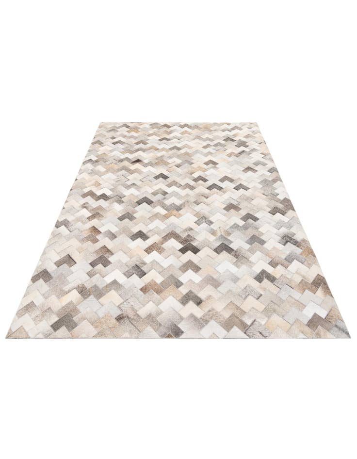 Detail image of  5' 7 x 7' 10 Cowhide Stocks Rug