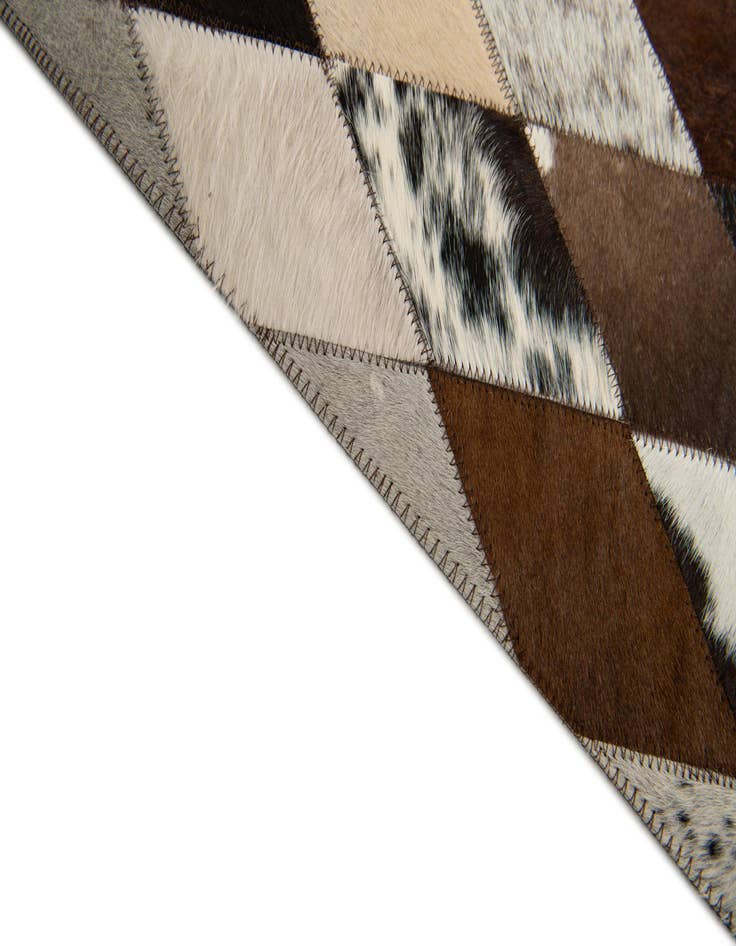Detail image of  5' 7 x 8' Cowhide Stocks Rug
