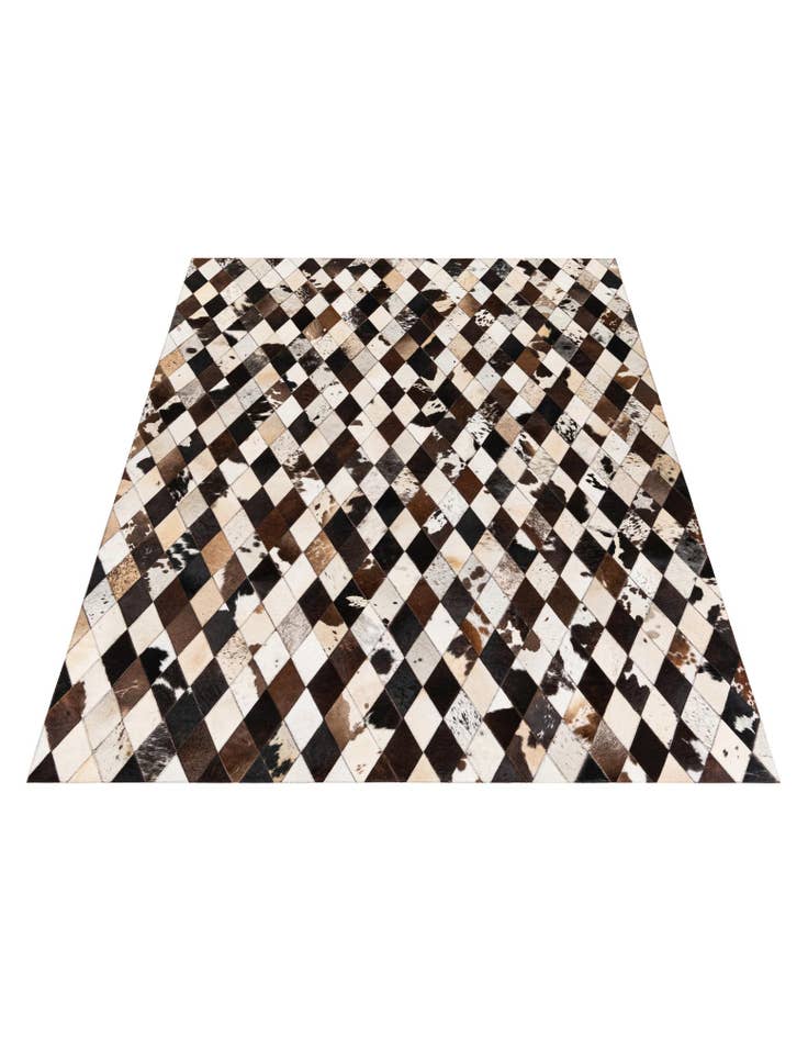 Detail image of  5' 8 x 8' Cowhide Stocks Rug