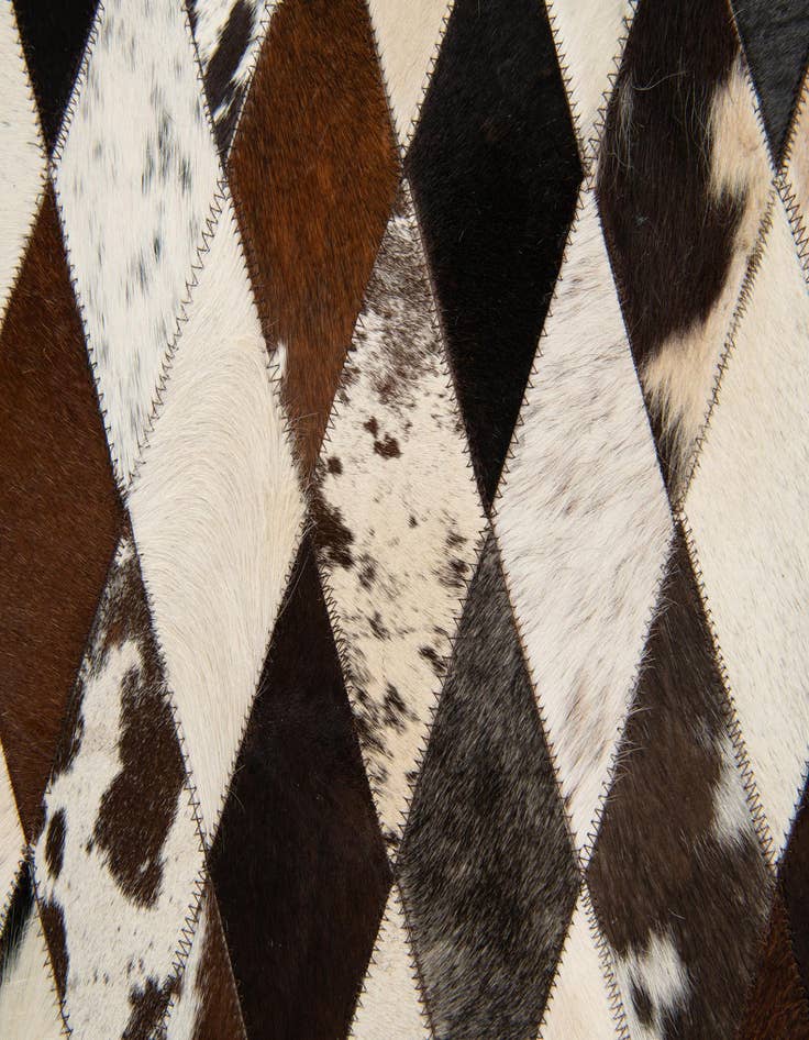Detail image of  5' 8 x 8' Cowhide Stocks Rug