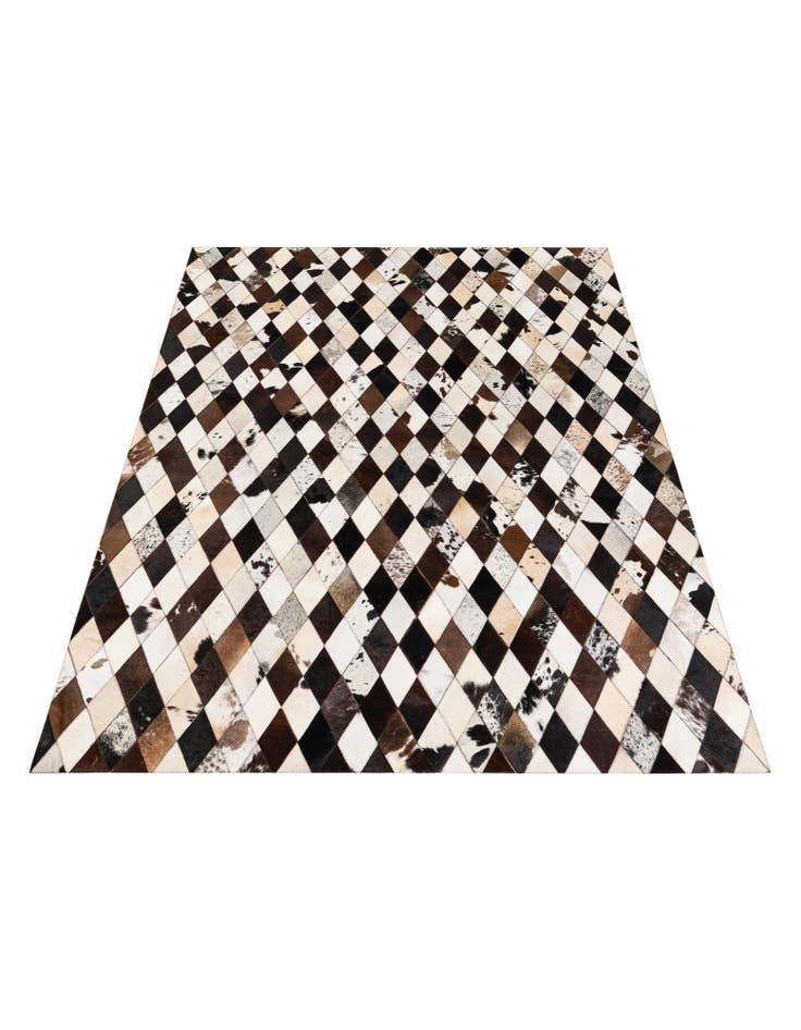 Detail image of  5' 8 x 8' Cowhide Stocks Rug