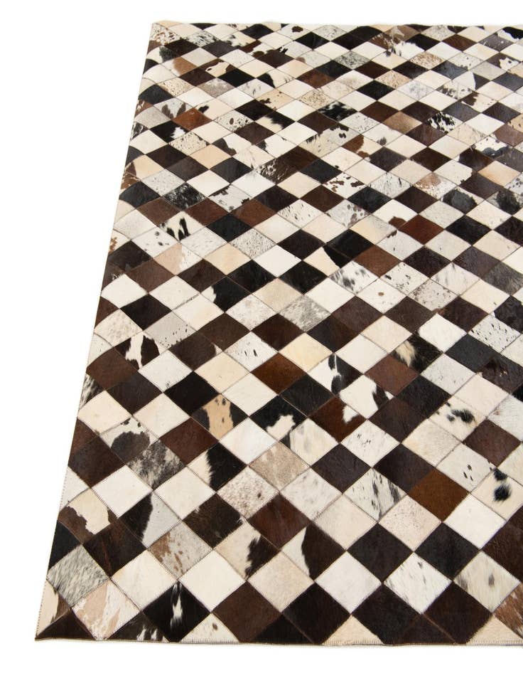 Detail image of  5' 8 x 8' Cowhide Stocks Rug