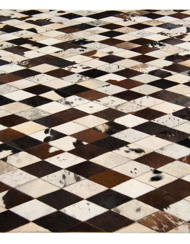 Detail image of  5' 8 x 8' Cowhide Stocks Rug