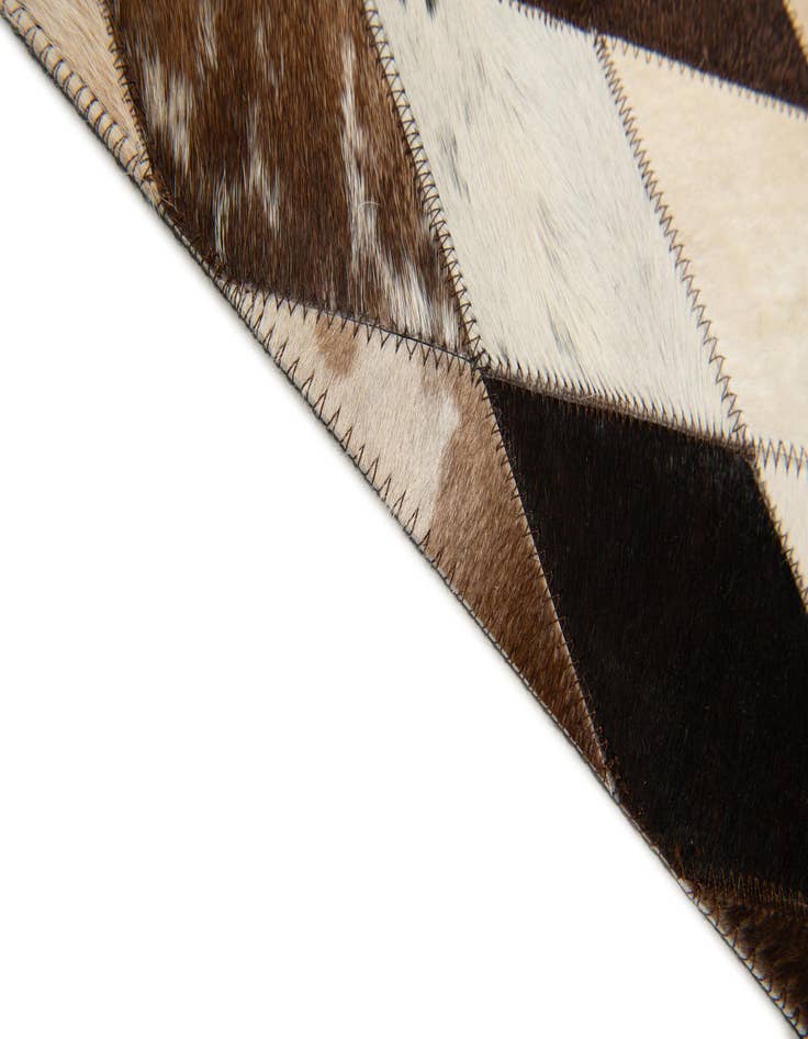 Detail image of  5' 8 x 8' Cowhide Stocks Rug