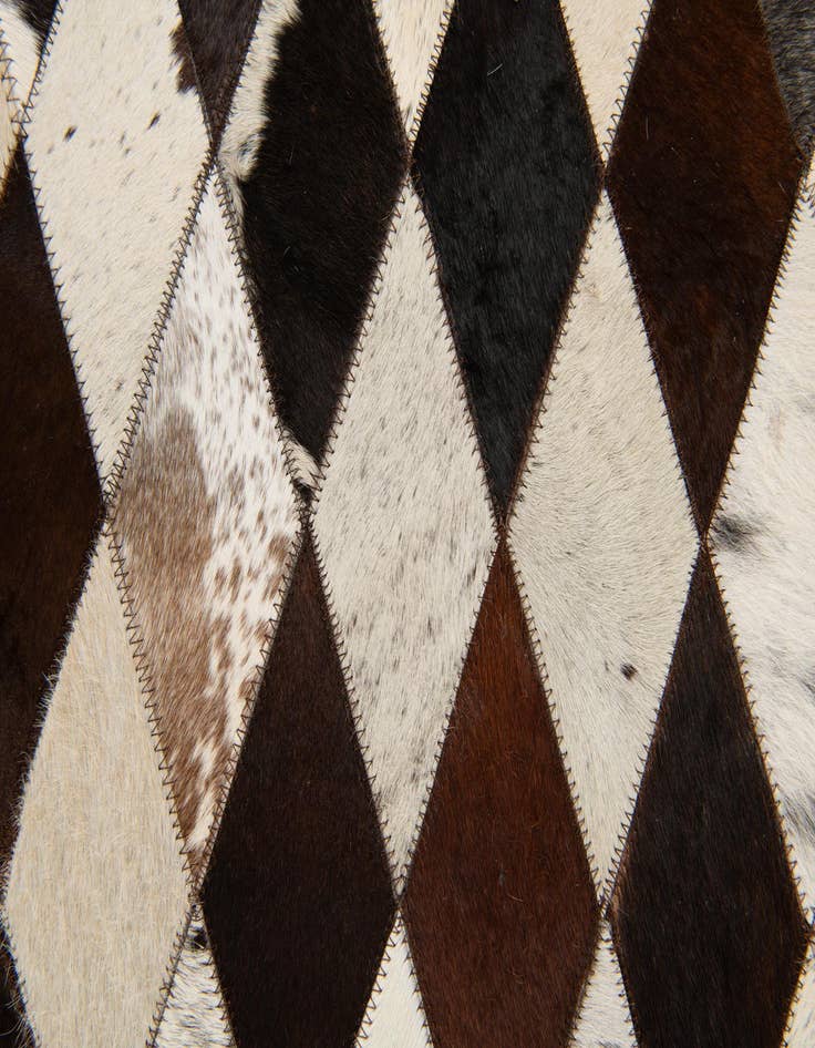 Detail image of  5' 8 x 8' Cowhide Stocks Rug
