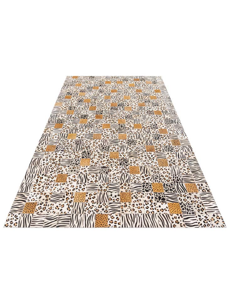 Detail image of  5' 1 x 8' Cowhide Stocks Rug