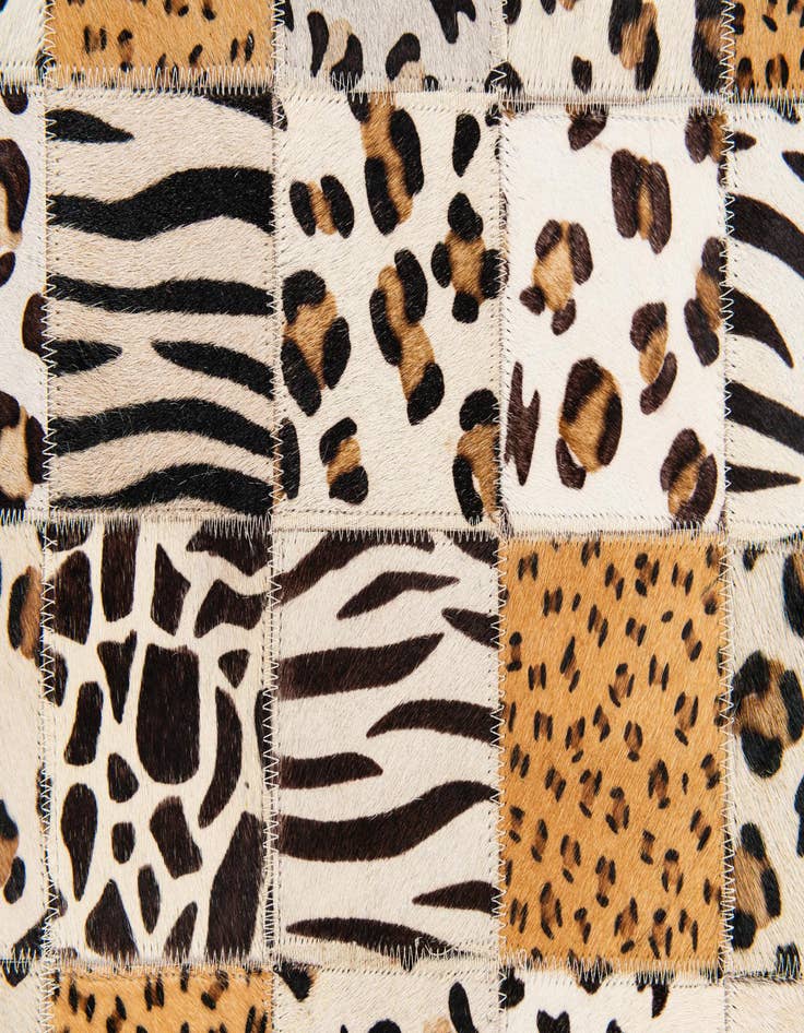 Detail image of  5' 1 x 8' Cowhide Stocks Rug
