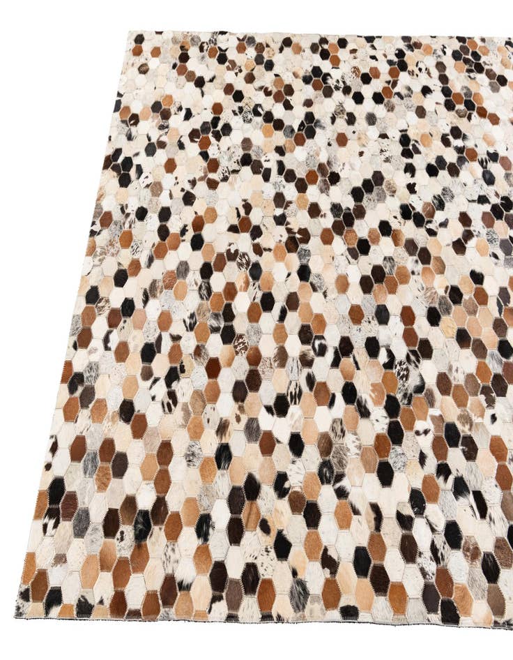 Detail image of  5' x 7' 10 Cowhide Stocks Rug